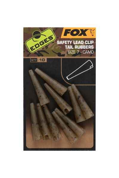 FOX EDGES™ CAMO SAFETY LEAD CLIP TAIL RUBBERS - SIZE 7