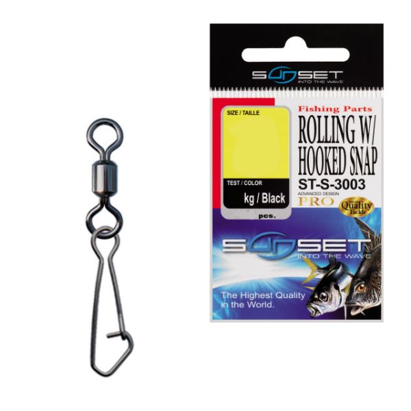 Sunset ST-S-3003 Rolling Swivel With Hooked Snap 10pk