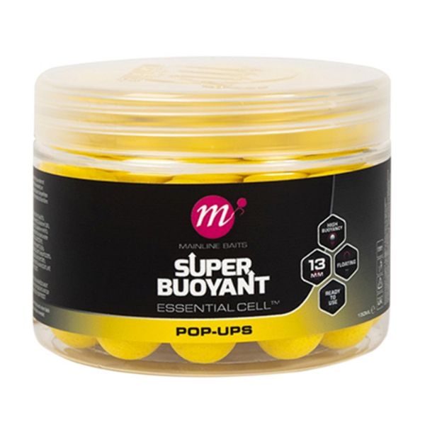 Mainline Super Buoyant Pop Ups 13mm - Yellow Essential Cell