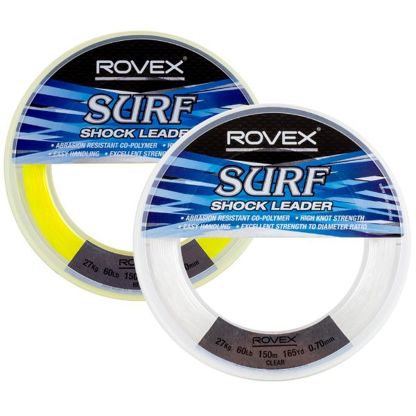 Rovex Surf Shock Leader 150m - Clear 60lb