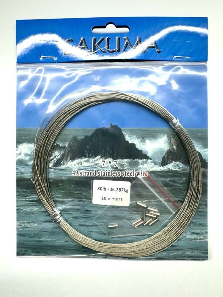 Sakuma 49 Strand Stainless Steel Wire x10m - 80b