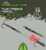  Fox Rage Predator Twin Treble Trace 52cm Size 8 Barbed - 40lb