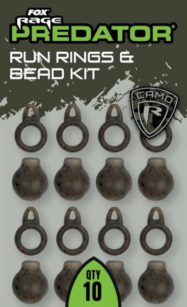 Fox Rage Predator Camo Run Rings & Bead Kit x 10