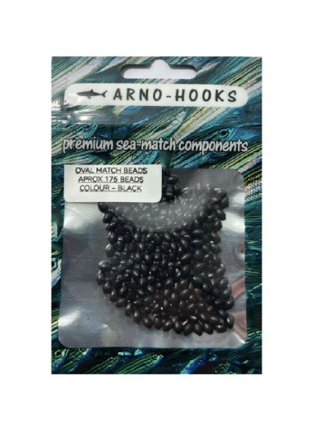 Arno Hooks Oval Match Beads - Black