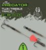 Fox Rage Predator Twin Treble Traces Barbed - 50cm Size 4 