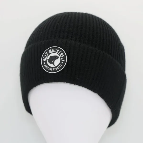 Holy Mackerel Ribbed knit trawler beanie - Black