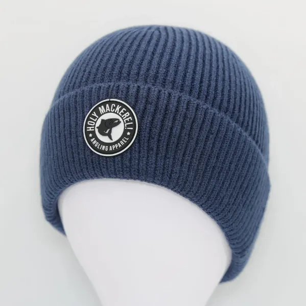 Holy Mackerel Ribbed knit trawler beanie - Blue